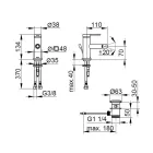 Mikser bidete me një levë me dizajn të sheshtë prej bronzi të kromuar - Agenore Viadurini