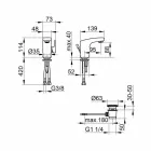 Përzierës me një levë me dizajn modern për përfundimin e kromit të lavamanit të banjës - Gonzo Viadurini
