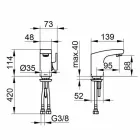 Përzierës me një levë me dizajn modern për përfundimin e kromit të lavamanit të banjës - Gonzo Viadurini