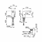 Përzierës me një levë me dizajn modern për përfundimin e kromit të lavamanit të banjës - Gonzo Viadurini