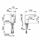 Përzierës me një levë me dizajn modern për përfundimin e kromit të lavamanit të banjës - Gonzo Viadurini