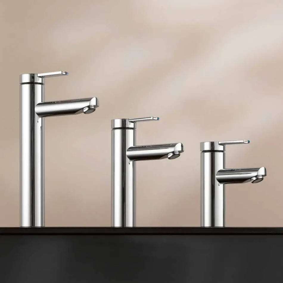 Dizajn Modern Modern Single Lever Mixer për Lavaman Banjo në Metal - Zanio Viadurini