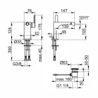 Përzierësi bidet me një levë moderne në metal me kullues - Etto Viadurini