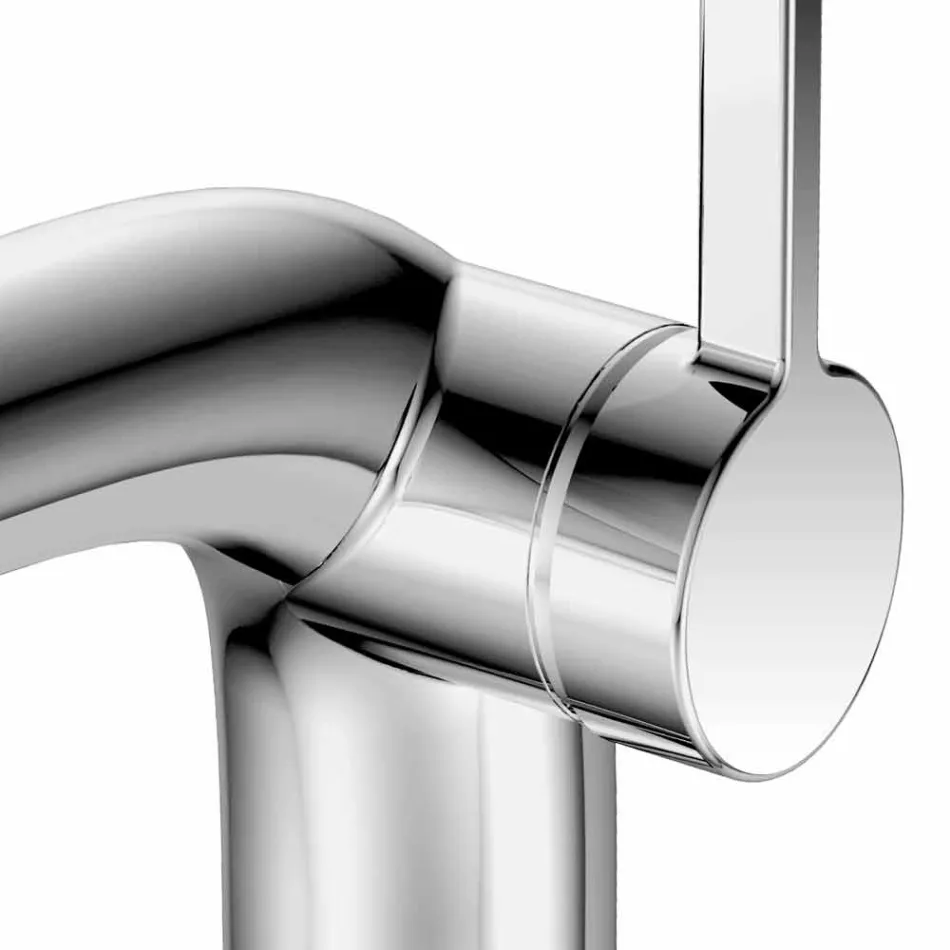 Mikser modern i lavamanit banjo me një levë me kullues metalik - Pinto Viadurini