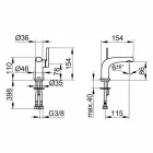 Mikser modern me një levë për lavaman pa kullues metali - Pinto Viadurini