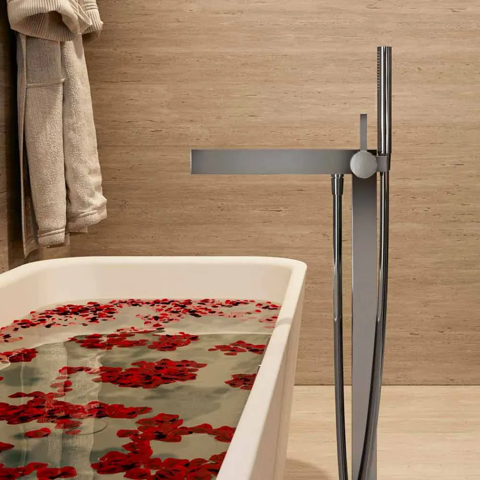 Mikser modern me një levë për vaskë në metal të kromuar - Girino Viadurini