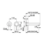 Mikser legeni me një levë të montuar në mur me dizajn katror - Erik Viadurini