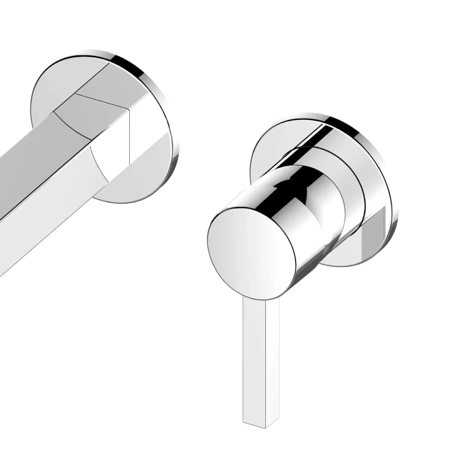 Mikser legeni me një levë të montuar në mur me dizajn katror - Erik Viadurini