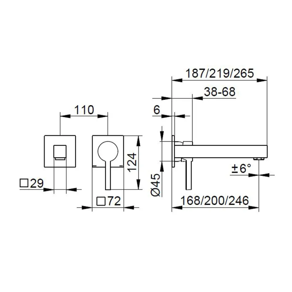 Mikser legeni i montuar në mur me një levë prej bronzi - Erik Viadurini