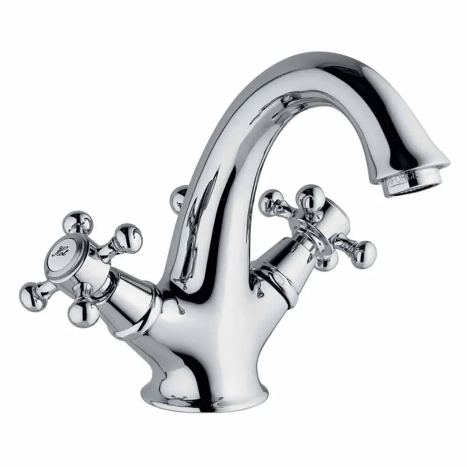 Mikser me vrima të vetme të lartë për lavaman banjo në tunxh prodhuar në Itali - Lisca Viadurini