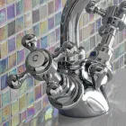 Përzierëse bidete me një vrima vintage në tunxh Prodhuar në Itali - Elisea Viadurini