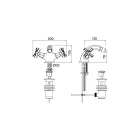 Përzierëse bidete me një vrimë në tunxh, stil vintage Prodhuar në Itali - Silvana Viadurini