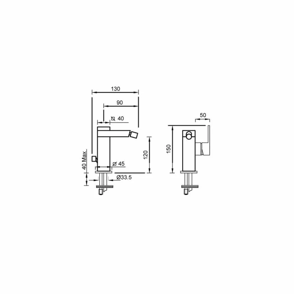 Prodhuar në Itali Përzierës Bidet me Livë Anësor - Panela Viadurini