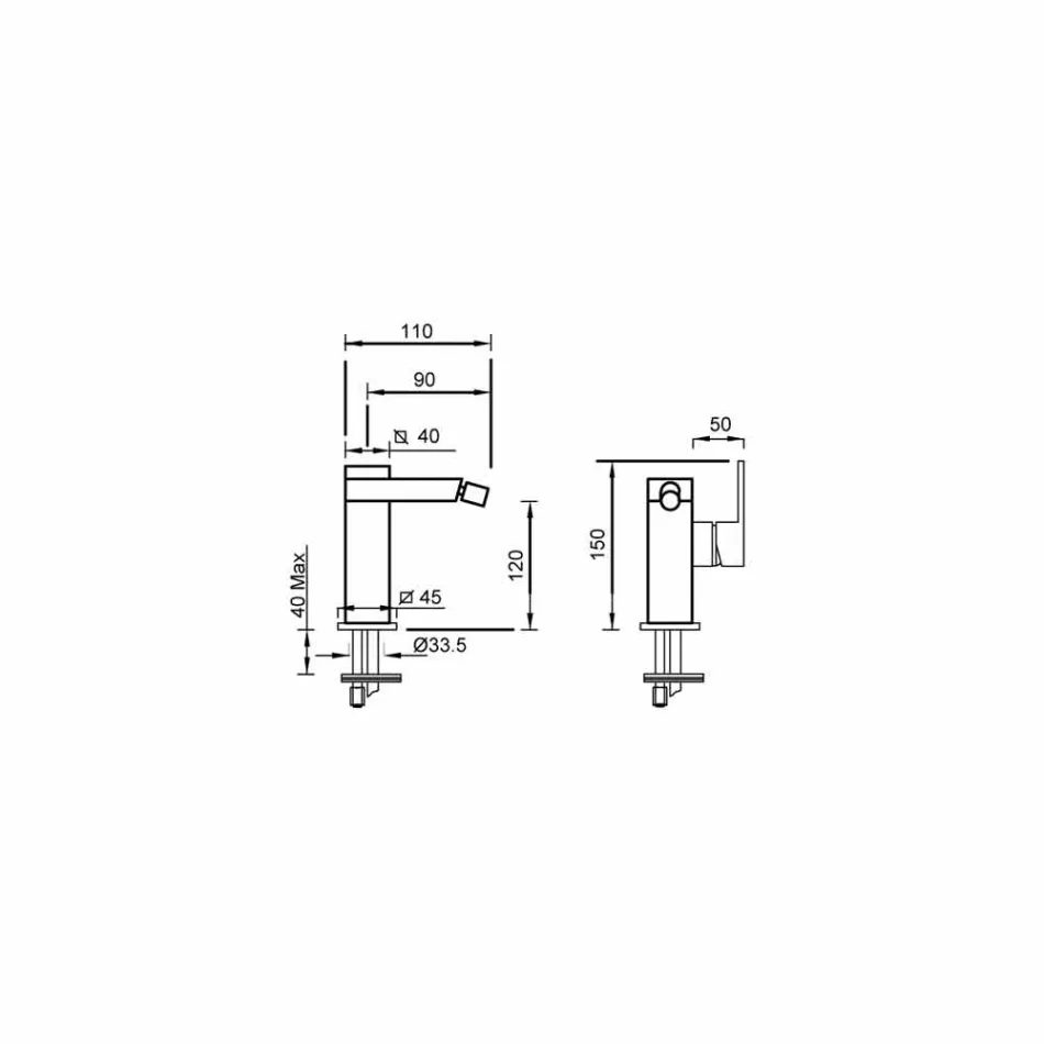 Përzierësi i bidateve me levë anësore pa kullim prodhuar në Itali - Panela Viadurini