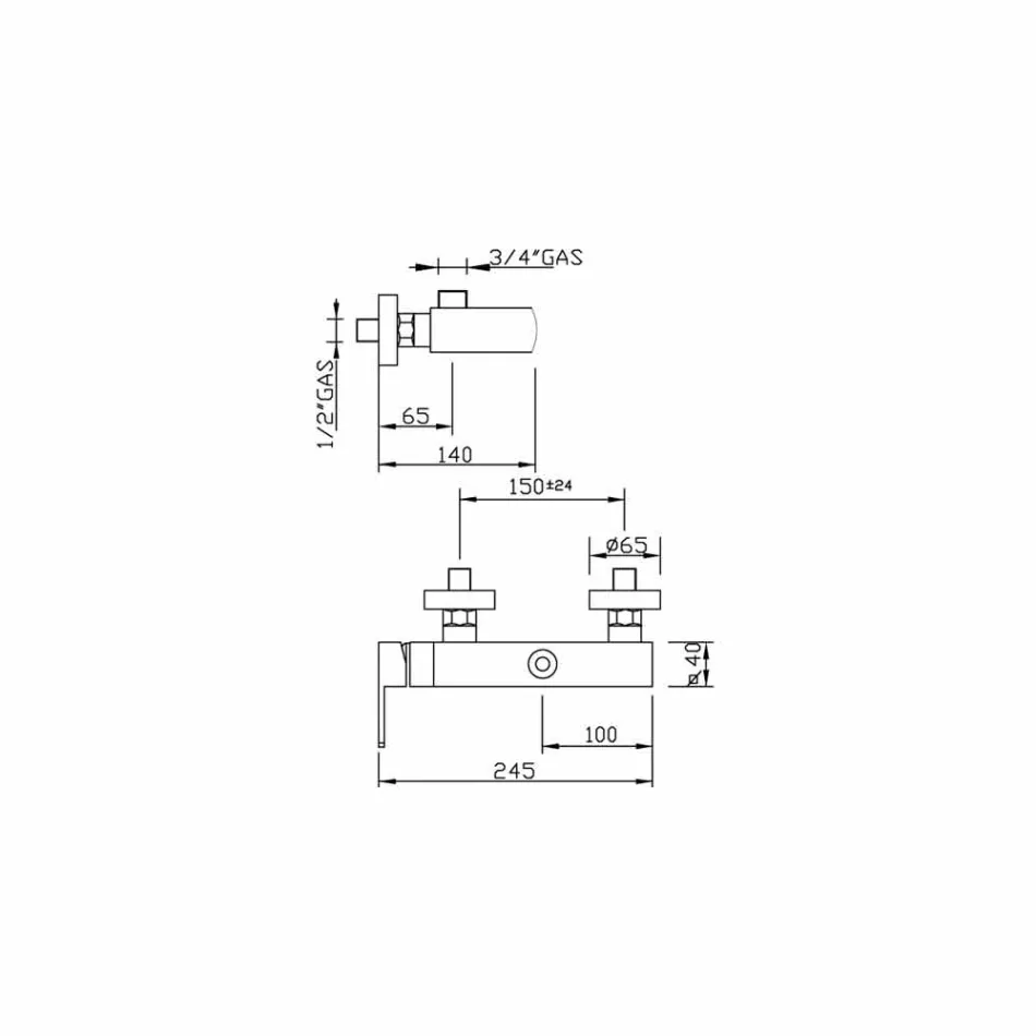 Mikser i jashtëm dushi me lidhje kolone Prodhuar në Itali - Sika Viadurini