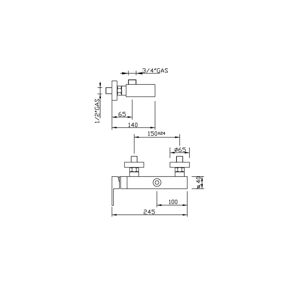Mikser i Jashtëm Dizajner Dushi në Tunxh Prodhuar në Itali - Bibo Viadurini