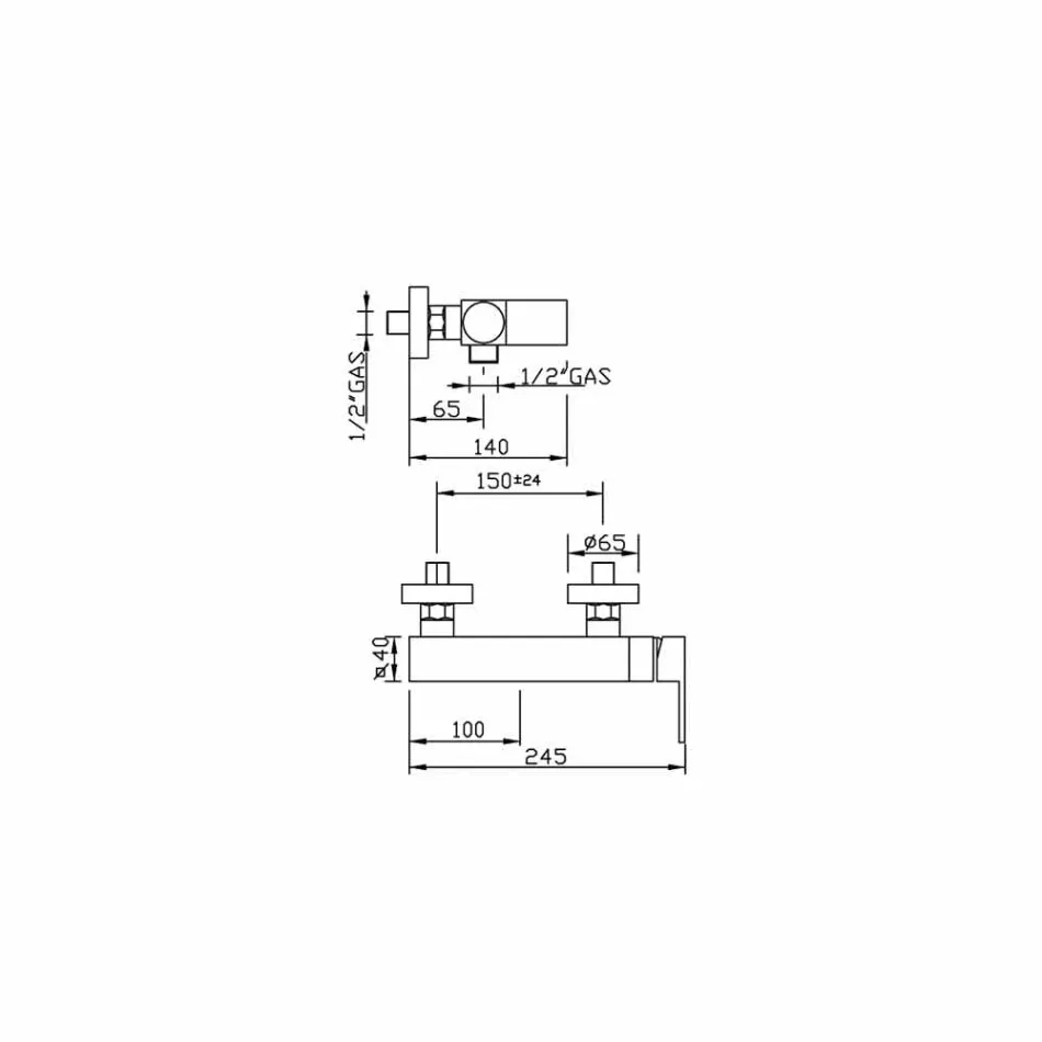 Projektues mikser për dush në natyrë në tunxh prodhuar në Itali - Panela Viadurini