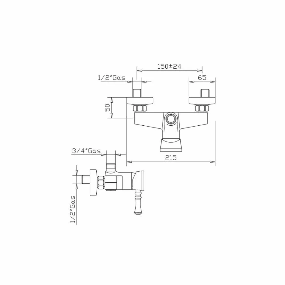 Mikser dushi prej bronzi prodhuar në Itali - Neno Viadurini