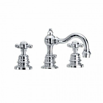 3-Vrima Basin Mixer 130 mm Lartë në tunxh Prodhuar në Itali - Binsu Viadurini