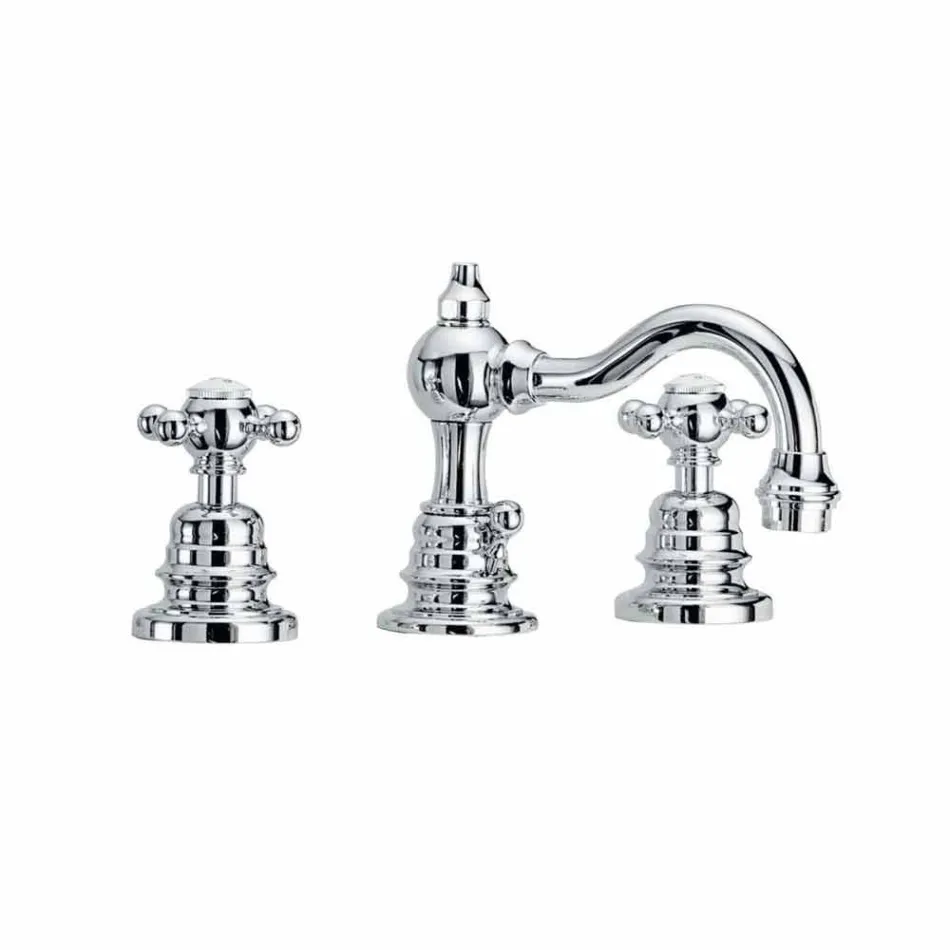 3-Vrima Basin Mixer 130 mm Lartë në tunxh Prodhuar në Itali - Binsu Viadurini