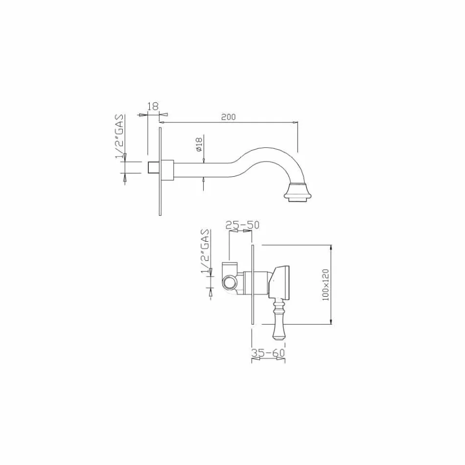 Mikser pellgu i montuar në bronz prodhuar në Itali - Neno Viadurini