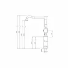 Përzierës i Pellgut të Banjës me Fuçi të Lartë 13 cm Zgjatje Prodhuar në Itali - Neno Viadurini