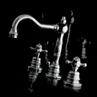 Përzierës lavamani banjo moderne prej bronzi me tre vrima, prodhuar në Itali - Binsu Viadurini