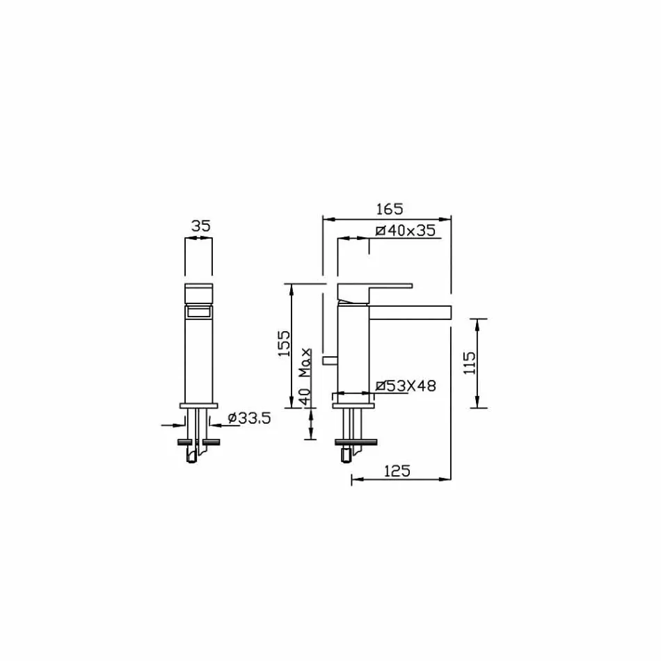 Përzierës lavamani banjo me kullues bronzi prodhuar në Itali - Bibo Viadurini