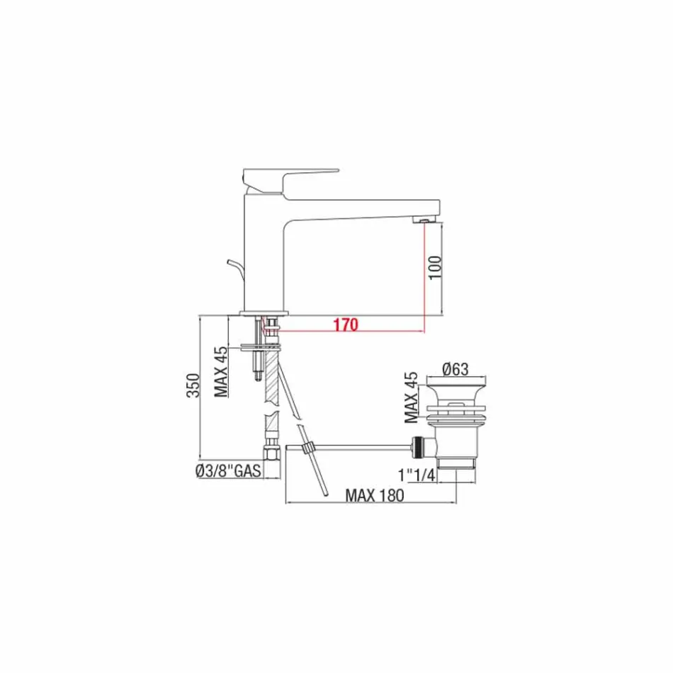 Mikser lavamani banjo me kullues bronzi Prodhuar në Itali - Sindra Viadurini