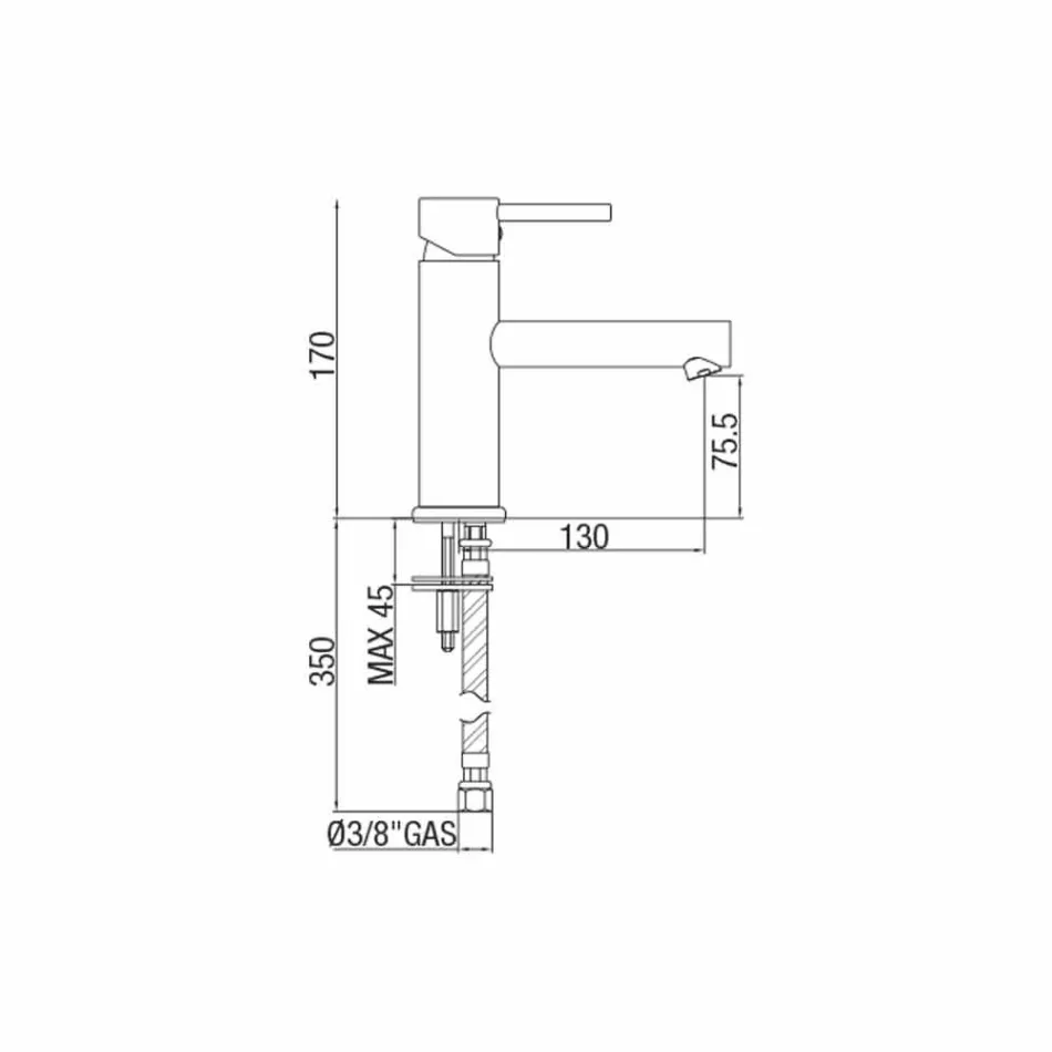 Mikser modern i lavamanit për banjo prej bronzi krom prodhuar në Itali - Ermia Viadurini