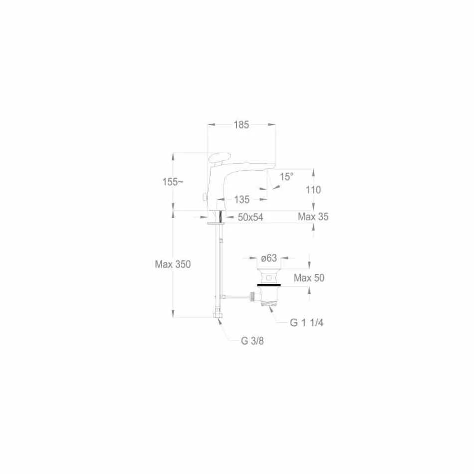 Mikser lavaman banjo bronzi moderne prodhuar në Itali - Besugo Viadurini