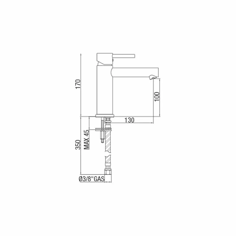 Përzierësi i Pellgut prej bronzi, Finish Chrome, prodhuar në Itali - Ermia Viadurini