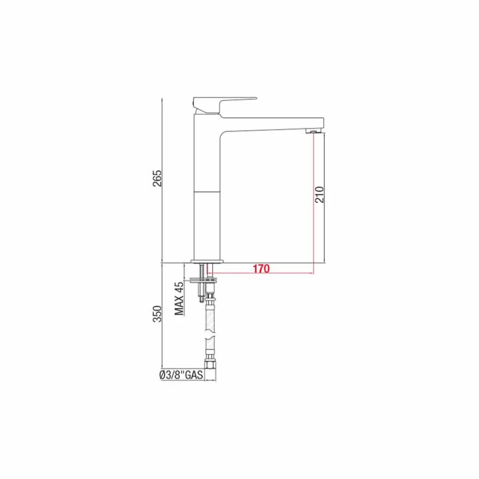 Përzierësi i Pellgut të Zgjatur me Tunxh Pa ikje Prodhuar në Itali - Sindra Viadurini