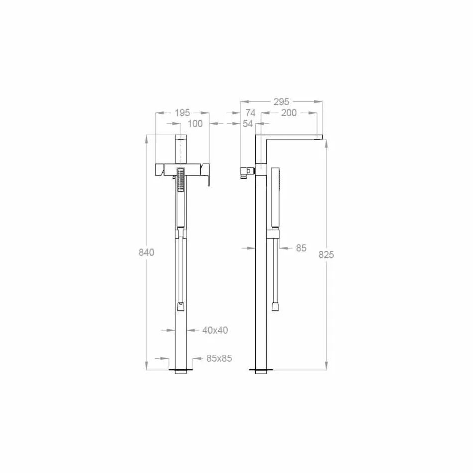 Mikser modern për banjo në dysheme prodhuar në Itali - Pirio Viadurini