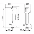 Mixer vaske moderne me dush dore dhe çorape fleksibël - Etto Viadurini