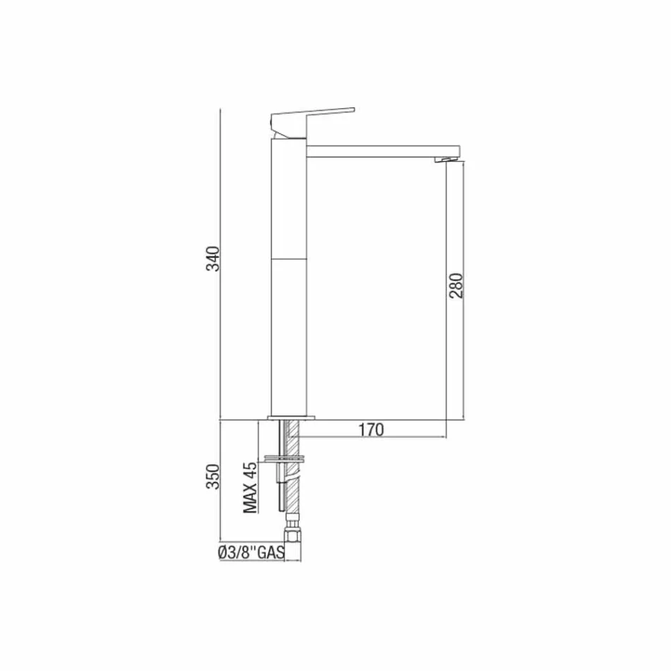 Mikser i zgjatur i pellgut të banjës Pa kullim prodhuar në Itali - Medida Viadurini