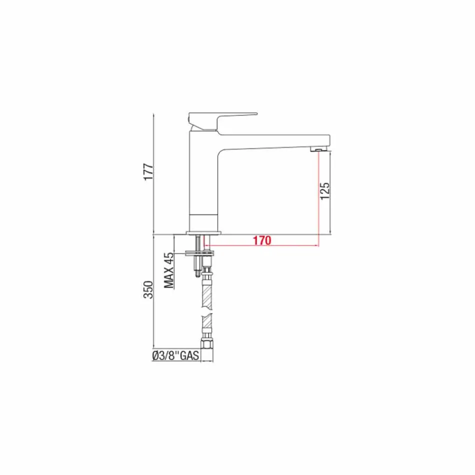 Mikser i zgjatur pa kullues për lavaman në tunxh prodhuar në Itali - Sindra Viadurini