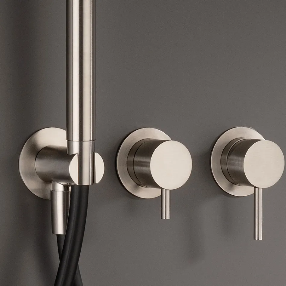 Mikser banjosh i integruar me 3 priza në çelik AISI 316L - Artigli Viadurini