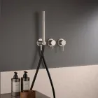 Mikser banjosh i integruar me 3 priza në çelik AISI 316L - Artigli Viadurini