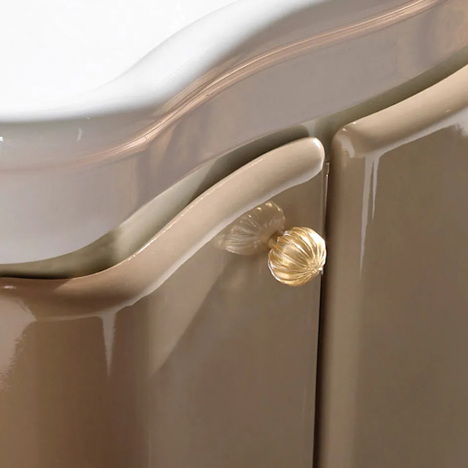 Kabineti me dy dyer dhe kosh me llak me shkëlqim Prodhuar në Itali - Karamele Viadurini