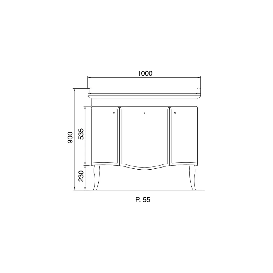 Kabineti me dy dyer dhe kosh me llak me shkëlqim Prodhuar në Itali - Karamele Viadurini