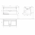 Dollap pezullimi për banjo me lavaman të integruar në 3 dimensione - Marione Viadurini