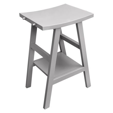 Mobilje banjoje me finiturë druri dhe bluzë gri gjysmë të lakuar - Raomi Viadurini