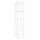 Kabineti i banjës me kolona në dru tik dhe çeliku me 4 rafte të hapura - Tamburino Viadurini