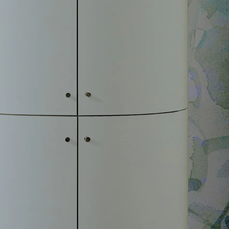 Dollap banjoje me katër dyer që mbyllin 3 rafte Prodhuar në Itali - Karamele Viadurini