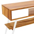 Kabineti banjosh i bardhë në dysheme me dru tik natyral me sirtarë me ngjyra - Benoit Viadurini