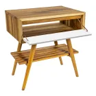 Kabineti i banjës në dysheme me majë mbështetëse të rikuperuar nga dru tik dhe të bardhë - Gatien Viadurini