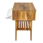 Kabineti i banjës në dysheme me majë mbështetëse të rikuperuar nga dru tik dhe të bardhë - Gatien Viadurini