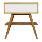 Kabineti i banjës në dysheme me majë mbështetëse të rikuperuar nga dru tik dhe të bardhë - Gatien Viadurini