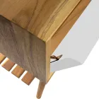 Kabineti i banjës në dysheme me majë mbështetëse të rikuperuar nga dru tik dhe të bardhë - Gatien Viadurini